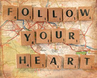 follow your heart print by rossana novella wall decor