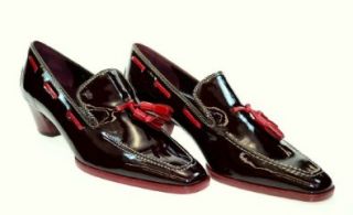 TOD'S Women's Nappine F.Tacco 45 Leather Dark Red Pumps Sz 37 SVI199 Shoes