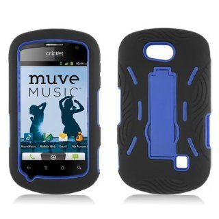 Aimo Wireless ZTEX501PCMX202S Guerilla Armor Hybrid Case with Kickstand for ZTE Groove X501   Retail Packaging   Black/Blue Cell Phones & Accessories