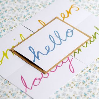 hand lettered positive postcards by the green gables