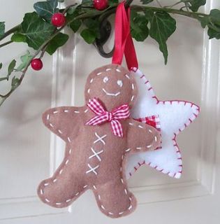 felt gingerbread man decoration by cherish
