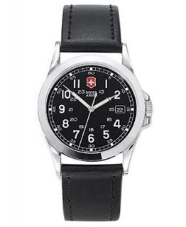 Victorinox Swiss Army Watch, Mens Black Leather Strap 24653   Watches   Jewelry & Watches