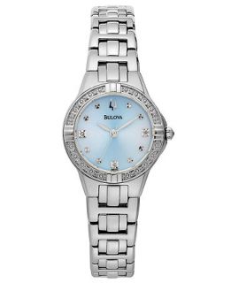 Bulova Womens Diamond Accent Stainless Steel Bracelet Watch 32mm 96R172   Watches   Jewelry & Watches