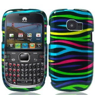 Rainbow Zebra Stripe Hard Cover Case for Huawei Pinnacle 2 M636 Cell Phones & Accessories