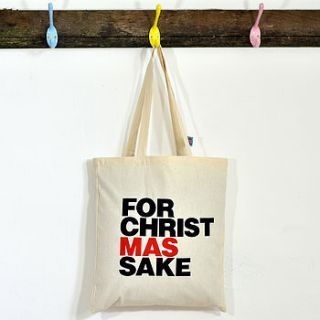 for christmas sake cotton tote bag by bread & jam