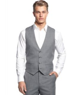 Calvin Klein X Suit, Light Grey Vested Peak Slim Fit   Suits & Suit Separates   Men