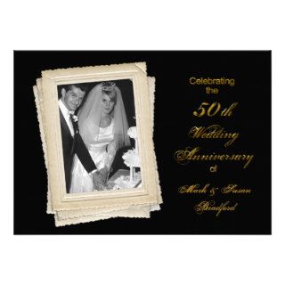 50th Wedding Anniversary Invitation   Photo Insert Custom Invite
