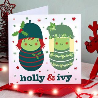 holly and ivy christmas card by joanne holbrook originals