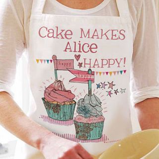 personalised happy cake apron by alice palace