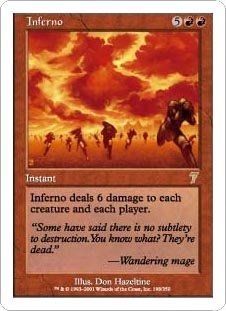Inferno (Magic the Gathering  7th Edition #198 Rare) Toys & Games