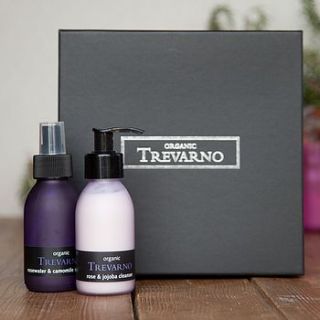 organic cleanser and toner gift set by organic trevarno