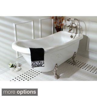 Vintage Collection 69 inch Acrylic Slipper Clawfoot Tub With 7 inch Rim Drillings