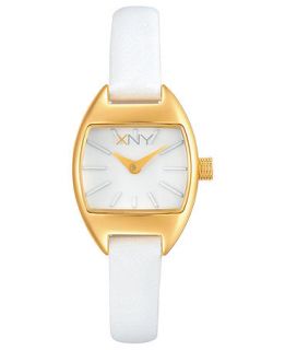 XNY Watch, Womens Urban Glam White Leather Strap 22mm BV8077X1   Watches   Jewelry & Watches