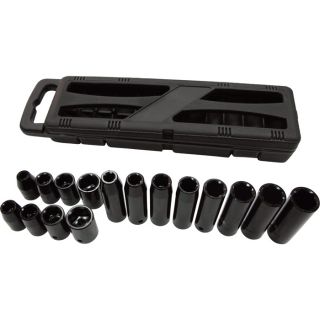 Ironton Standard & Deep Impact Socket Set   16 Pc., 1/2 Inch Drive, SAE