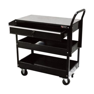 Excel Rolling Tool Cart with Locking Drawer — 300-Lb. Capacity, Model# TC301C-BLACK  Work Carts