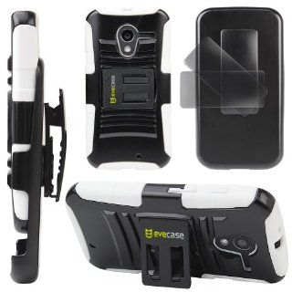 Evecase Rugged Shell Stand Case and Holster Combo for LG G2   Black (AT&T, Sprint, T Mobile and International Versions Compatible) Cell Phones & Accessories