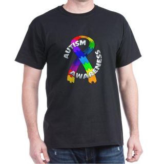 Autism Puzzle Ribbon Dark T Shirt