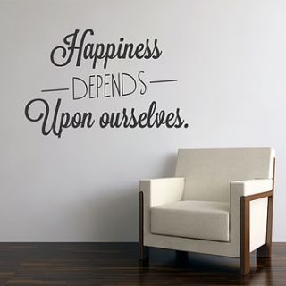 'happiness depends…' wall sticker by wall art