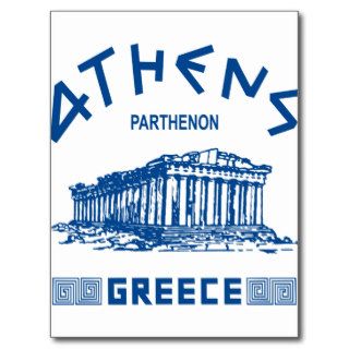 Parthenon   Athens   Greek (blue) Postcards