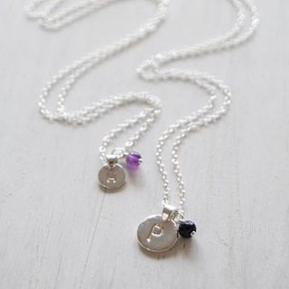 personalised initial & birthstone necklace by kutuu