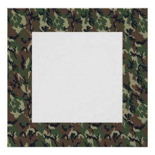 Military Forest Camouflage Background With White Posters