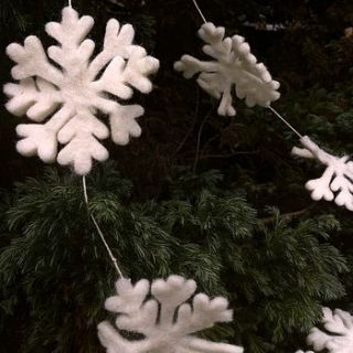 felted fairtrade snowflake garland by the forest & co