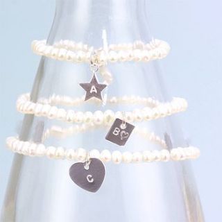 personalised seed pearl bracelet with initial by lisa angel