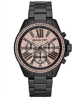 Michael Kors Womens Chronograph Wren Black Tone Stainless Steel Bracelet Watch 42mm MK5879   Watches   Jewelry & Watches