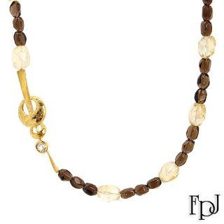 Fpj 187.80 Ctw Citrine Gold Plated Silver Necklace Designer Pendant by Fpj Jewelry