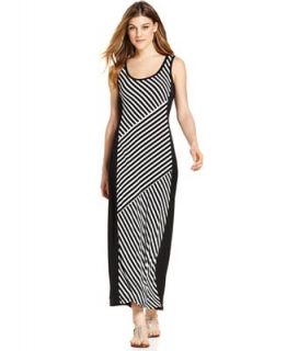 Calvin Klein Dress, Sleeveless Striped Maxi   Dresses   Women