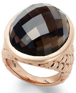 Bronzarte Smoky Quartz Ring (22 3/4 ct. t.w.) in 18k Rose Gold over Bronze   Rings   Jewelry & Watches
