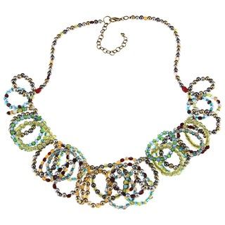 Tiny Twisted Oval Drop Beaded Necklace (India) Necklaces