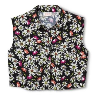 Mossimo Supply Co. Juniors Cropped Button Down Top   Floral L(11 13)
