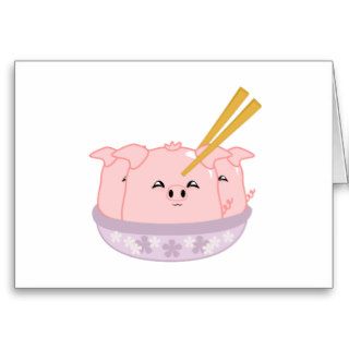 Pork Dumplings Greeting Cards