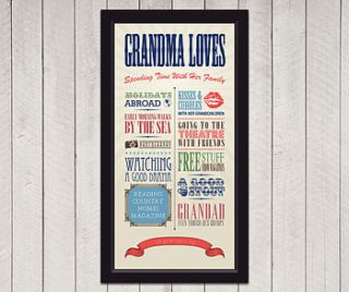 personalised 'grandma loves' circus print by yours for keeps