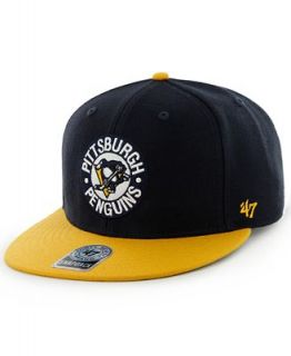 47 Brand NHL Hockey Hat, Pittsburgh Penguins Big Shot Basic Snapback Hat  