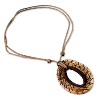 Pine needle pendant necklace, 'Our River' Jewelry