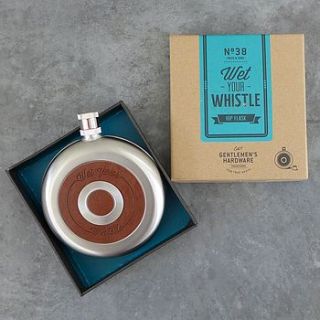'wet your whistle' hip flask by lilac coast