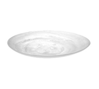 American Metalcraft 15 7/8 Round Translucence Platter   White Swirl Resin