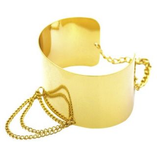 Womens Cuff Bracelet with 3 Row Chain Loop   Gold (5 / 60 X 45mm )