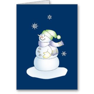 Custom Holiday Card Snowman Christmas Greeting