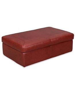 Marchella Leather Ottoman, Storage 46W x 28D x 17H   Furniture