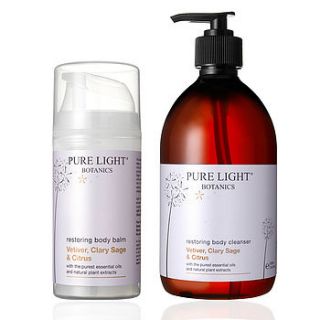 restoring vetiver, clary sage and citrus duo by pure light botanics