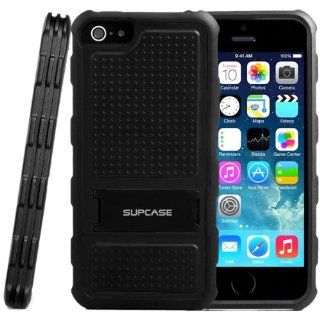 SUPCASE Apple iPhone 5S / 5 Kickstand Dual Layer Hybrid Protective Case   Impact Resistant Bumper, Black/Black, Not Compatible with iPhone 5C / 4 / 4S Cell Phones & Accessories