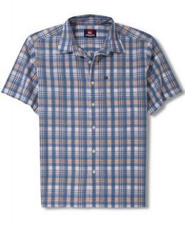 Quiksilver Shirt, Anchor Rope Short Sleeve Plaid Shirt   Casual Button Down Shirts   Men