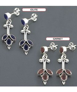 .925 Sterling Silver Multi gemstone Earrings (India) Earrings