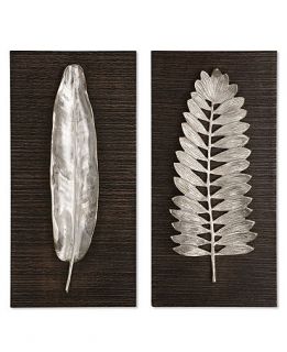 Uttermost Set of 2 Silver Leaves Wall Decor, 24 x 12   Wall Art   For The Home