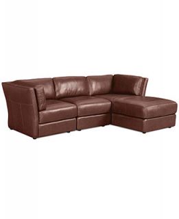 Ramiro Leather Modular Sectional Sofa, 3 Piece (Square Corner Unit, Armless Chair and Right Arm Facing Chaise) 109W x 67D x 33H   Furniture