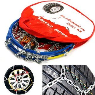 Car Universal Flexible Snow Tire Chain Set of 2ea [KN40  155/80 13 , 165/70 13 , 175/60 13 , 185/60 13 & more   See Size Table] TV Approved Tire Traction Chain   Free Ship by EMS (approx 5 ~ 7 Business Days) Automotive