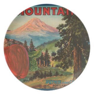 KRW Mountain Apples Vintage Fruit Label Plate
